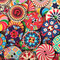 100pcs 25mm Vintage Flower Painted Wooden Buttons Two Eyes Decoration Sewing Buttons DIY Materials - #1