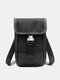Men Oxford Fashion Waterproof Lightweight Solid Color Mini Crossbody Bag - Black