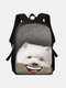 Women Cat Dog Funny Expression Animal-print Backpack - 02