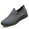 Men Large Size Men Mesh Breathable Soft Slip On Running Walking Sneakers - Grey