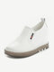 Pure Color Hidden Heel Casual Shoes - White