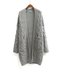 Pocket Wild Sweater Coat Long Section Loose Thick Knit Cardigan - Gray
