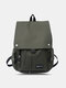 Men Oxford Casual Large Capacity Waterproof Solid Color Backpack - Green