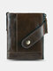 Vintage Genuine Leather RFID Anti-theft Multi-card Slots Card Holder Wallet - Coffee