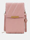 Women Faux Leather Brief Multifunction Mini Crossbody Bag Phone Bag - Pink