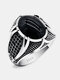 Fashion Casual Oval Shape Gemstone Alloy Ring - Black