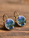Vintage Glass Gem Dangle Women Earrings Animal Insect Cats Birds Pattern Earrings - #01