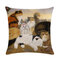 Vintage Cat Printed Linen Cotton Cushion Cover Home Sofa Decor Office Car Seat Throw Pillowcases - #7