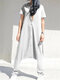 Casual Drop-crotch Zipper Hooded Jumpsuit - White