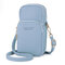 Women Solid Phone Bag Casual Crossbody Bag - Blue
