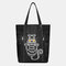 حقائب كتف نسائية لطيفة على شكل قطة كبيرة سعة حقائب كتف ترفيهية - أسود