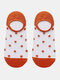 Women Cotton Glass Silk Polka Dot Pattern Fashion Thin Socks - Orange