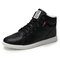 Men Comfy Round Toe Warm Plush Lining Lace Up Casual Ankle Boots - Black