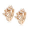 Fashion Ear Stud Earrings Gold Plated White Ziron Petalage Earrings Elegant Jewelry for Women - Gold
