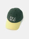 Unisex Cotton Letters Numbers Embroidery Color Contrast Patchwork All-match Sunscreen Baseball Cap - Army Green