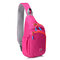 Casual Lightweight Waterproof Nylon Chest Bag Outdoor Sport Crossbody Bag - Rose Red