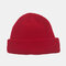 Unisex Solid Color Knitted Wool Hat Skull Cap Beanie hats - Red
