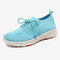 Women Running Mesh Comfy Slip Resistant Sock Sneakers - Blue