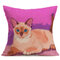 Capa de almofada de linho vintage fofo gato sofá doméstico Soft Fronhas de escritório Capa de almofada de cintura dez - #2