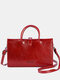 JOSEKO Women's PU Leather Vintage Multifunctional Handbag Shoulder Messenger Bag High Quality Small Square Bag - Red