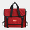 Women Nylon Large Capacity Sporty Travel Backpack Gym Bag - Red
