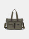 Men's Business Briefcase Laptop Canvas Bag Simple Fashion Casual shoulder Bag Tote Bag - Green