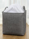 1PC Cotton Linen High Capacity Drawstring Clothes Quilts Storage Bag Folding Organizer Bags - Gray