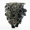 Embroidery Stereoscopic Ethnic Style Hair Band Female FashionWide Brimmed Hair Band - Black