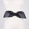 Women Skirt Decoration Waist Design Bow PU Belt Casual Wild Vogue Elastic Waistband - Black