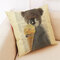 Creative Human Head Animal Body Cartoon Cotton Linen Pillowcase Home Decor Cushion Cover - E
