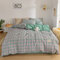 4Pcs Simple Nordic Plaid Four-piece Bedding Bed Linen Skin-friendly Quilt Cover - #6
