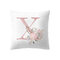 Estilo nórdico simple Rosa Alfabeto ABC Patrón Funda de almohada para el hogar Sofá de casa Fundas de almohada de arte creativo - #24