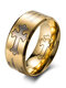 Trendy Simple Cross Letter Pattern Circle-shaped Titanium Steel Ring - Gold