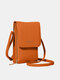 JOSEKO Women's Faux Leather Simple Mini Messenger Bag Multifunctional Phone Organizer - Brown