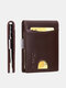 Men Genuine Leather Vintage RFID Slim Bi-fold Wallet Casual Easy to Carry Light Weight Credit Card Holder - Coffee
