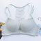 Deep V Sexy Lace No Steel Ring Front Buckle Breathable Gather Beautiful Back Bra - Love the front buckle gray single piece