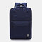 Women Waterproof Large Capacity Solid Backpack School Bag - Dark Blue