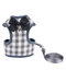 Pet Dog Plaid Vest Chest Strap Comfortable Breathable Evening Dress Leash - Gray