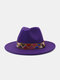 JASSY Men's Felt Fashion Outdoor Casual Sunshade Flat Brim Hat Fedora Hat Bucket Hat - #03