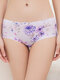 Full Hip Floral Print Seamless Soft Mid Waisted Panties - #03
