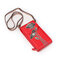 Women Microfiber Hand Painted 6 Card Slot National Phone Bags Multi-function Crossbody Bags - Red