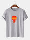 Plus Size Mens Sunset Graphic Print Cotton Fashion Short Sleeve T-Shirt - Gray