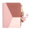 Tassel Heart-Shaped Metal Multi-Slots Short Slim Card Holder Purse  - Pink