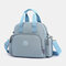Women USB Charging Multi-carry Waterproof Backpack Crossbody Bag - Light Blue