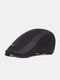 Menico Men Cotton Outdoor Sunshade Short Brim Casual Vintage Forward Hats Beret Flat Caps - Black