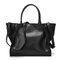 Women Retro PU Leather Handbag Large Capacity Shoulder Bags - Black