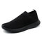 Big Size Women Running Sneakers Athletic Breathable Mesh Soft Vulcanized Socks Shoes - Black
