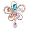 Elegant Crystal Flower Brooches Colorful Scarf Jewelry Clothing Accessories for Her - Colorful