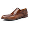 Men Stylish Leather Non Slip Formal Dress Shoes - Brown