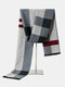 Men Artificial Cashmere Solid Striped Lattice Geometric Pattern Patchwork Thicken Warmth Scarves - Lattice
